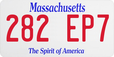 MA license plate 282EP7