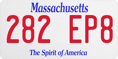 MA license plate 282EP8