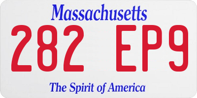 MA license plate 282EP9