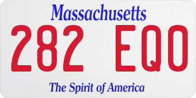 MA license plate 282EQ0