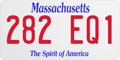 MA license plate 282EQ1