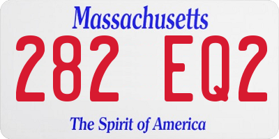MA license plate 282EQ2