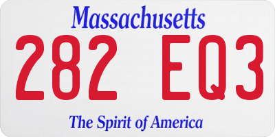 MA license plate 282EQ3