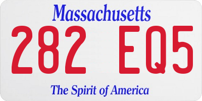MA license plate 282EQ5