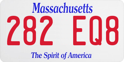 MA license plate 282EQ8