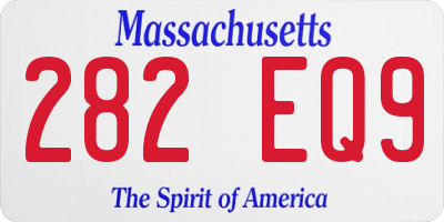 MA license plate 282EQ9