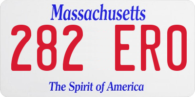 MA license plate 282ER0
