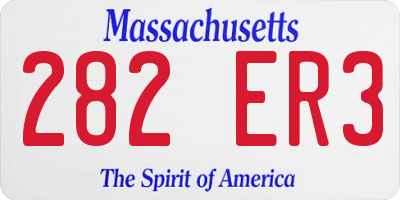 MA license plate 282ER3