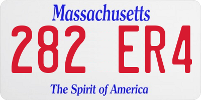MA license plate 282ER4