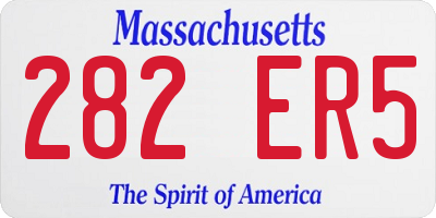 MA license plate 282ER5