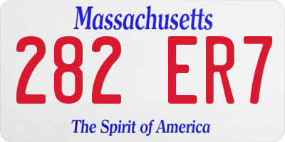 MA license plate 282ER7