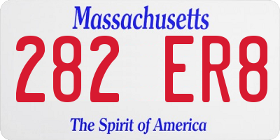 MA license plate 282ER8