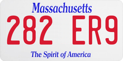 MA license plate 282ER9