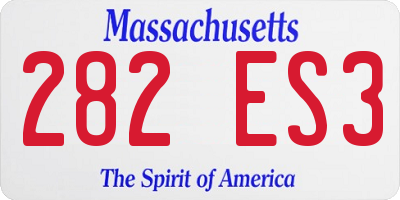 MA license plate 282ES3