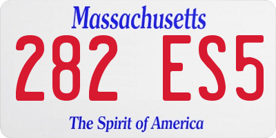 MA license plate 282ES5