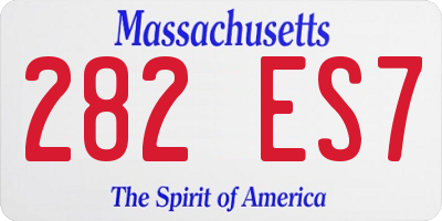 MA license plate 282ES7