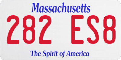 MA license plate 282ES8