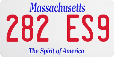 MA license plate 282ES9