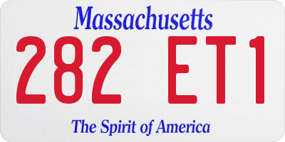 MA license plate 282ET1