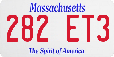 MA license plate 282ET3