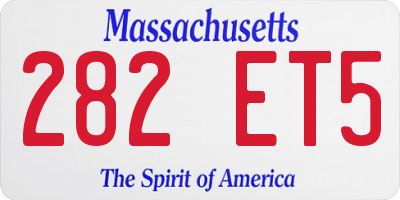 MA license plate 282ET5
