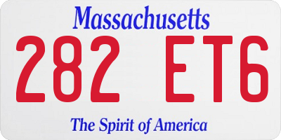 MA license plate 282ET6