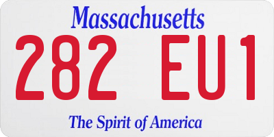 MA license plate 282EU1