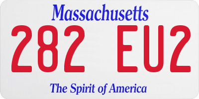 MA license plate 282EU2