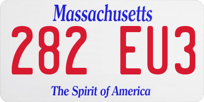 MA license plate 282EU3