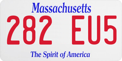 MA license plate 282EU5