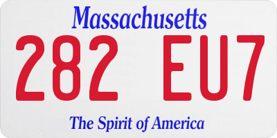 MA license plate 282EU7