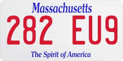 MA license plate 282EU9
