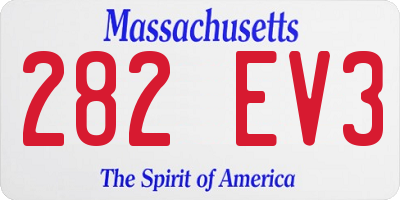 MA license plate 282EV3