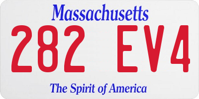 MA license plate 282EV4