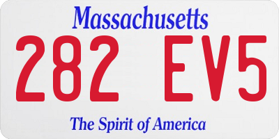 MA license plate 282EV5