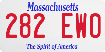 MA license plate 282EW0