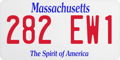 MA license plate 282EW1