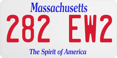 MA license plate 282EW2