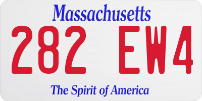 MA license plate 282EW4