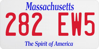 MA license plate 282EW5