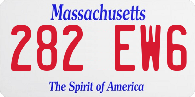 MA license plate 282EW6