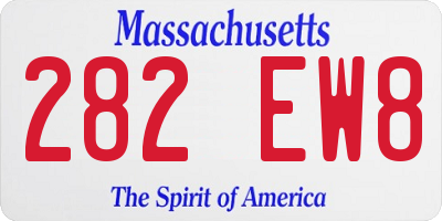 MA license plate 282EW8