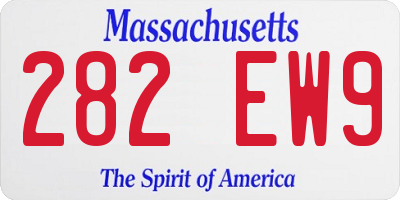 MA license plate 282EW9
