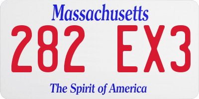 MA license plate 282EX3