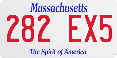MA license plate 282EX5