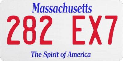 MA license plate 282EX7