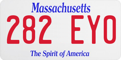 MA license plate 282EY0