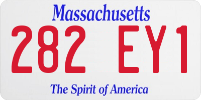 MA license plate 282EY1