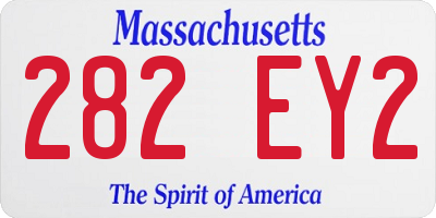MA license plate 282EY2
