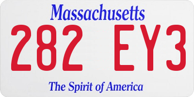 MA license plate 282EY3
